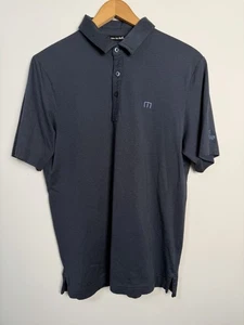 Travis Mathew Polo Shirt Mens Navy Pima Cotton Short Sleeve Small Medford Villag - Picture 1 of 8