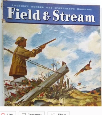 Field Stream magazine Oct 1949 vintage sports Walter Dower art - Image 1 of 4