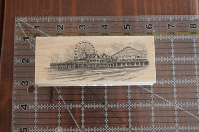 NUEVO Sello de Goma Madera Inkadinkado PASEO A BORDO Noria Playa Mar Costa Verano Foto 1 de 3