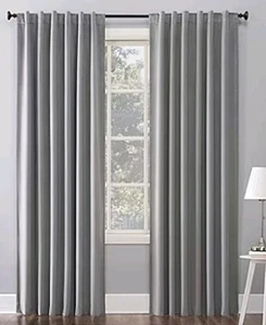 Sun Zero 100% Blackout Amherst Velvet Thermal Back Curtain Panel/ Grey / 50"X96" - Picture 1 of 7