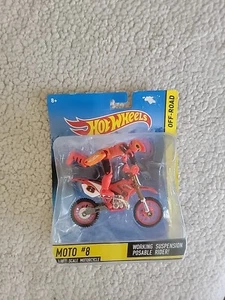 NEU Hot Wheels 1:18 OFFROAD MOTORRAD #8 Motorrad SELTEN bewegliche Fahrerschocks - Bild 1 von 17