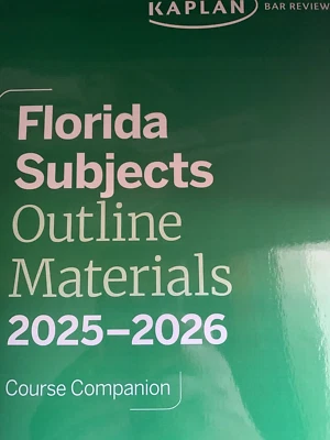2025 ~ 2026 KAPLAN Bar Exam Review FLORIDA Subjects Outline + Bonus FL + Barbri - Image 1 of 2