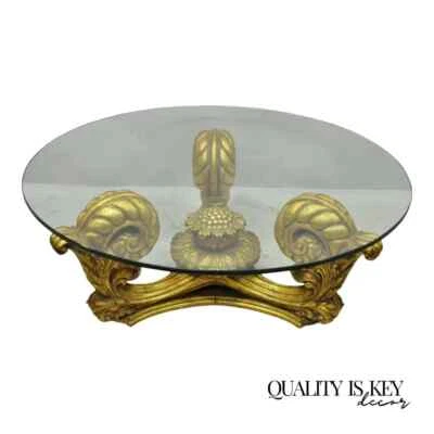 Francisco Hurtado Italian Spanish Hollywood Regency Gold Giltwood Coffee Table - Image 1 of 4