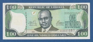 LIBERIA -- 100 DOLLARS ( 2003 ) -- UNC -- PICK 30a . - Foto 1 di 2