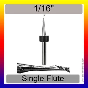 1/16" Schaftfräser eine Flöte - EIN Stück für Aluminium Kupfer Acryl Kunststoff M196 - Bild 1 von 3