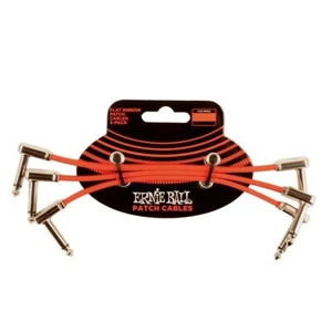 Ernie Ball Red Flat Ribbon Patch Lead 3-Pack, Ang-Ang, Lengths. 3", 6", 12" - Picture 1 of 5