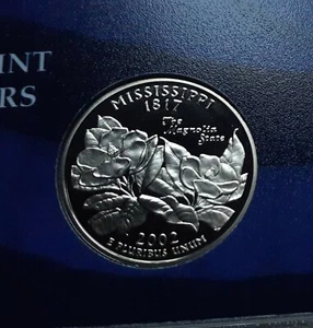 2002 S Clad Mississippi State Quarter Deep Cameo Gem Proof - Bild 1 von 1