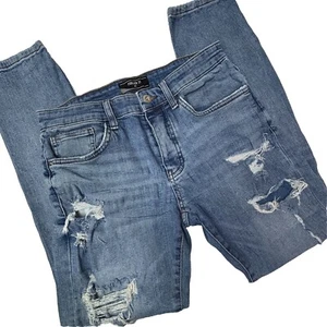 Pantalones de mezclilla FOREVER 21 PARA HOMBRE 31 30x31 destruidos desgastados relajados elásticos usados en excelente estado - Imagen 1 de 11