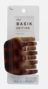 Clip de mandíbula grueso para cabello Scunci Basik Edition agarre antideslizante, 7,5 cm, color tortuga, - Imagen 1 de 2