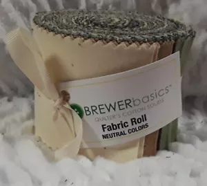 Brewer Basics Quilter's Cotton Solids Fabric Roll, 20 strips-2.5" NETURAL colors - Picture 1 of 3