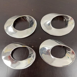 VTG Bodrum Morgan Napkin Ring Set 4 Silver Tone, Deco, Metal 3”x2” - Picture 1 of 15
