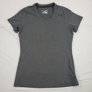 Women's Under Armour Gray Medium Training Shirt Crewneck Fitted - Picture 1 of 10