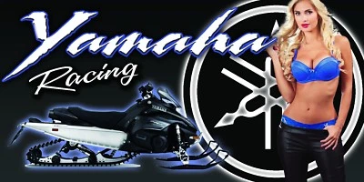  YAMAHA Artic Cat  Skidoo Snowmobile Racing Snocross  Banner Sign - Image 1 of 4