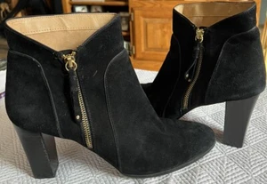 Adrienne Vittadini Women’s Taki Suede High Heel Booties Black Sz 11M - Picture 1 of 12