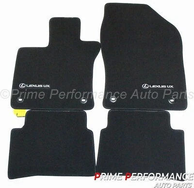 Alfombrillas negras genuinas Lexus UX200 UX250H 2019-2021 con puntada plateada Foto 1 de 4