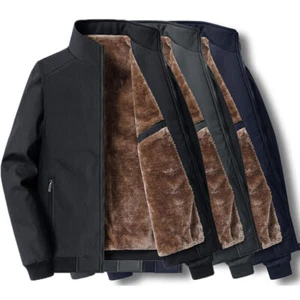 Informal Hombres Chaqueta Forrada de Vellón Gruesa Invierno Cálida Cremallera Abrigo Manga Larga Prendas de abrigo - Imagen 1 de 15