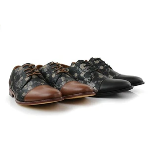 Zapatos de vestir informales informales Ferro Aldo Berkley para hombre con punta de gorra floral con cordones - Imagen 1 de 17