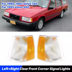 2pcs Clear Front Bumper Turn Signal Parking Corner Lights For 1995 Volvo 940 - Picture 1 of 13