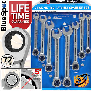 Ratchet Spanner Wrench Set Metric Combination Ratcheting Spanners 8mm-19mm 8pcs