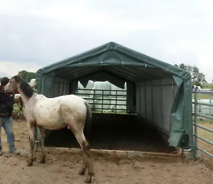 Heulager, Weideunterstand "L" 3,7m x 6m x 2,5m Weidezelt Lama Alpaka, etc. Top - Bild 1 von 12