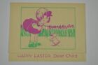 Vintage Happy Easter Dear Child Greeting Card Chick Duck USA Quarter Fold 