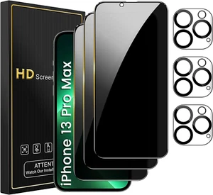 3+3 For iPhone 13 Pro Max 6.7" Anti Spy Private Tempered Glass Film Privacy Lens - Picture 1 of 11