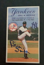 Brien Taylor 1992 Fort Lauderdale Yankees Pocket Schedule autographed signed