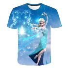 Cosplay Frozen 2 Princess Elsa Anna 3D T-Shirts Adult Short Sleeves Sports Top