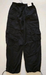 NWT Women’s Aeropostale Black Baggy Cargo Parachute Pants Small - Picture 1 of 7