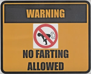 Set of 2 "WARNING NO FARTING ALLOWED" 9x11.5 Laminated Signs for Mancave - Picture 1 of 1