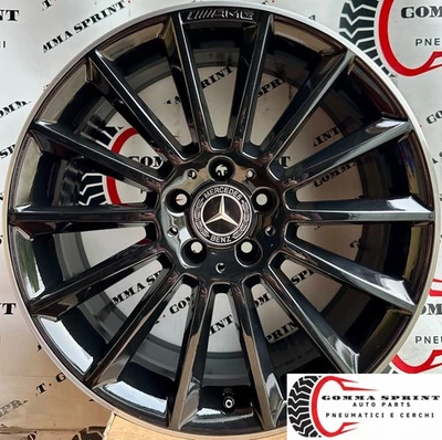 4 CERCHI IN LEGA ORIGINALI RAGGIO 19 MERCEDES CLASSE A B  NERO BORDO SPAZZOLATO - Immagine 1 di 4