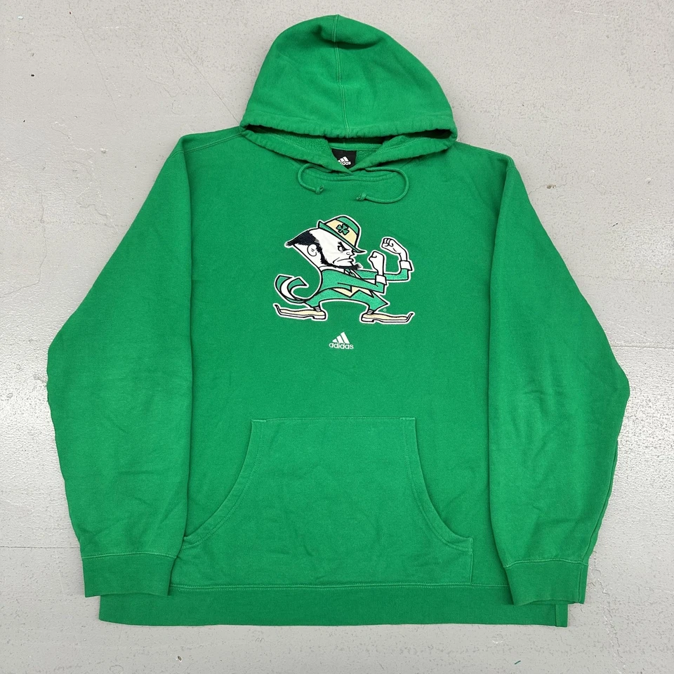 Sudadera con Capucha Notre Dame Lucha Irlandesa Para Hombre Verde NCAA Fútbol Adidas Foto 1 de 4