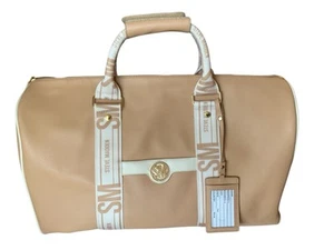 Bolso de Lona STEVE MADDEN Camel/Crema Rápido Fin de Semana, Elegante Bolso de Viaje Nuevo sin Etiquetas - Imagen 1 de 11