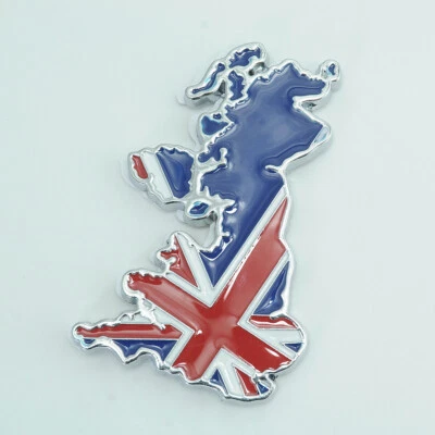 England Britain UK Chrome Metal Emblem Badge Sticker For Jaguar Land Rover Mini - Image 1 of 4