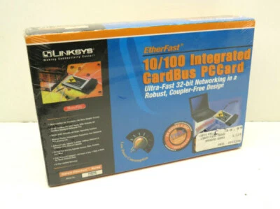 Linksys PCM200 10/100 Integrated Cardbus Ethernet PC Card Ultra-Fast 32-Bit - Image 1 of 4