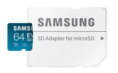 SAMSUNG EVO Select Micro SD -Memory -Card + Adapter, 64GB microSDXC 130MB/s - Image 1 of 4