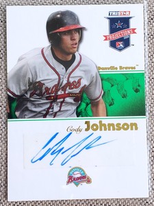 CODY JOHNSON 2008 TRISTAR PROJECTIONS AUTOGRAPHS AUTO #ED /50 BASEBALL CARD #379