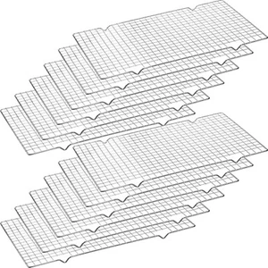 Elegant Silver Wire Cooling Racks - 16 x 9.8 Inch Nonstick Baking Set of 12 - Picture 1 of 8