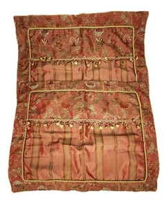 2 Waterford Red Floral Jacquard Pillow Sham Covers Brocade Tapestry Tassels - Picture 1 of 8