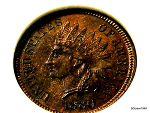 1880 INDIAN HEAD CENT * NGC MS 65 RED BROWN * LOWEST $ ON EBAY * GREYSHEET $425 - Picture 1 of 4