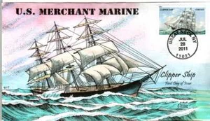 COLLINS HAND PAINTED 4548 US Merchant Marine Clipper Ship Great Neck NY - Picture 1 of 1