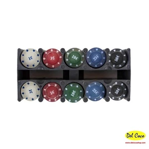 Set 200 fiches colorate in apposito contenitore chips per poker texas hold - Foto 1 di 2
