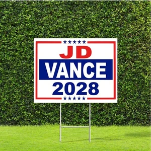 Letrero de patio de elecciones presidenciales JD Vance 2028 con estaca H de metal - Imagen 1 de 5