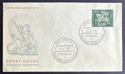 Germany 1961 FDC Sc# 823 St George Cachet Boy Scouts Bonn Postmark - Image 1 of 2