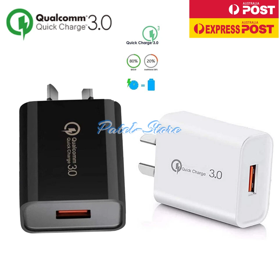 Fast Charging QC3.0 Certified USB Wall Plug Charger Adapter Samsung Apple Huawei - image 1 of 4