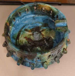 Mid-Century Alvino Bagni Sea Garden Art Pottery Ashtray Vintage Small Chip - Foto 1 di 12