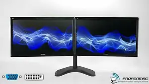 Dual 24" PC Monitor Bundle 48" 2x24" FULL HD 1920x1080 VGA ONLY +New Dual Stand  - Picture 1 of 4