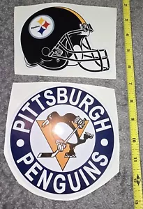 2pc, Pittsburgh Steelers Football Penguins Hockey 6" Vinyl Decal Sticker NFL NHL - Picture 1 of 3