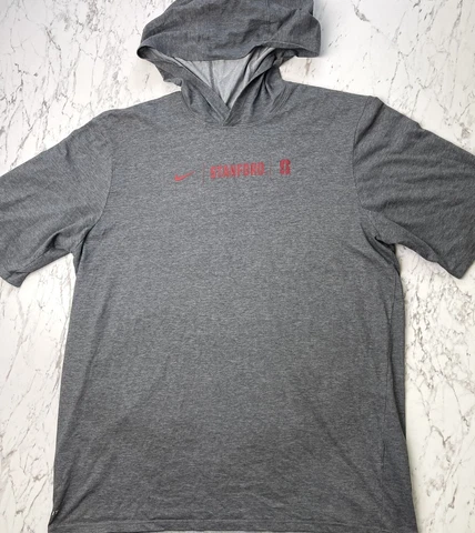 Nike Stanford Cardinal Short Sleeve Pullover Hoodie Mens Medium Team Issued Cover