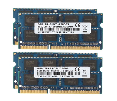 Intel 4X 8GB Kit 2Rx8 PC3-12800 DDR3 1600Mhz SODIMM RAM Laptop Memory For Dell @ - Image 1 of 4
